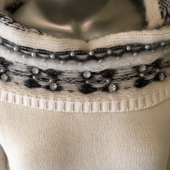 WHBM jewel & pearl detail cowl sweater - Picture 3 of 10